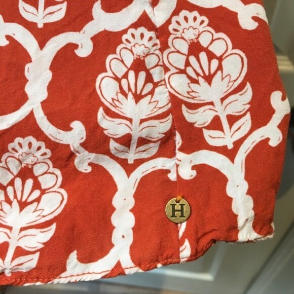 𝅺hatley Orange White Floral Print Sleeveless Dress - Picture 4 of 9